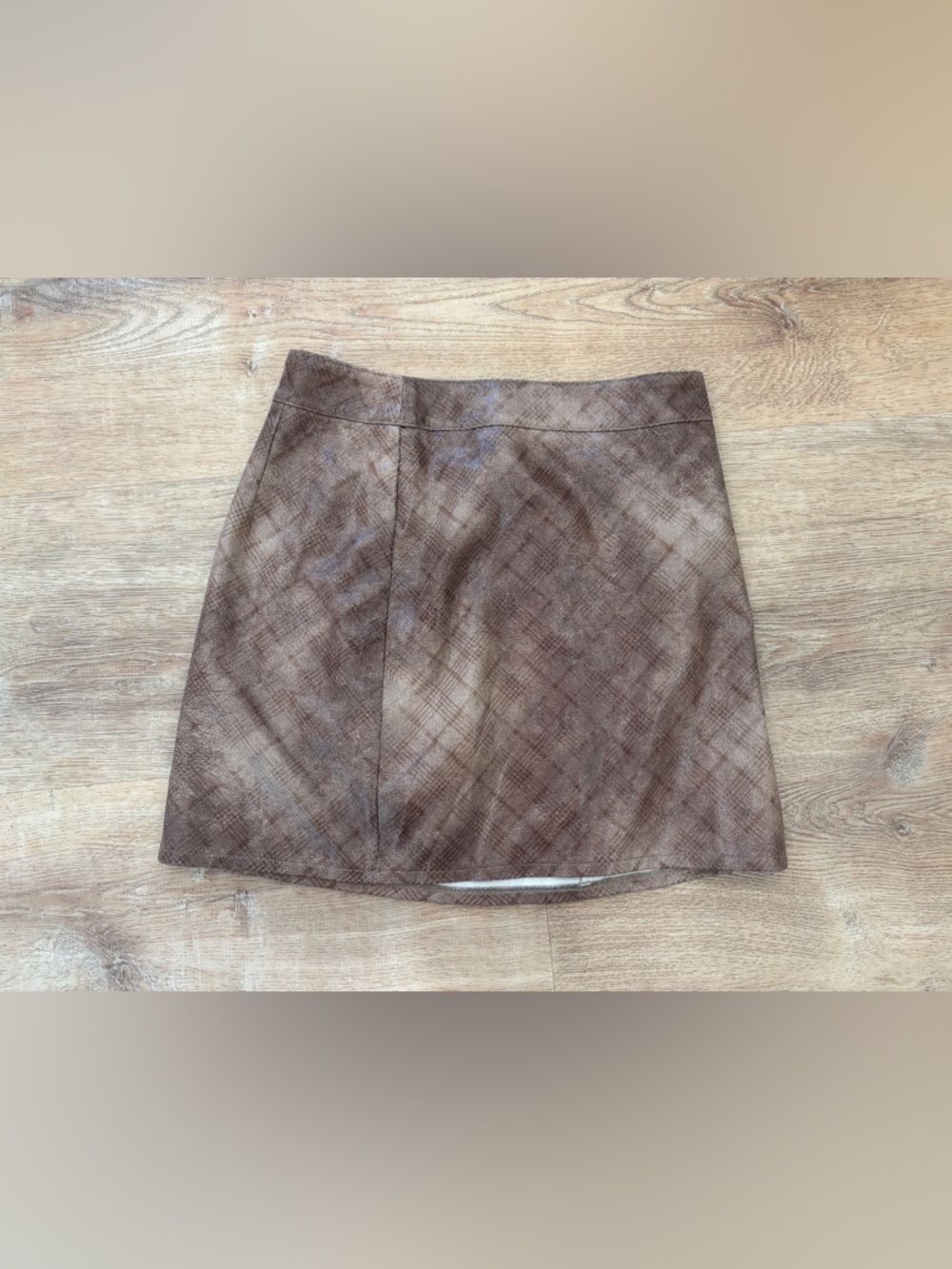 Altar'd State Brown Plaid Mini Skirt